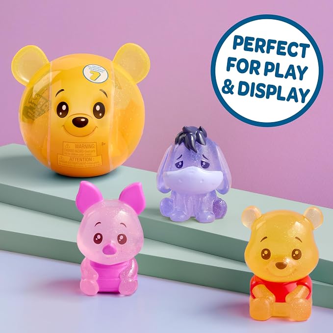 Disney Winnie the Pooh Bear-y Cute Jelly Figures 3-Pack, Sweet & Sparkly, for Collectors, Kids & Fans by Just Play, for Ages 3 and Up