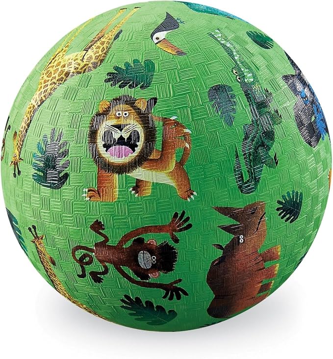 Crocodile Creek Playground Ball - Durable Rubber Ball for Kids Ages 3 and Up - Bouncy Inflatable Ball for Kickball, Indoor Games, and Outdoor Sports - PVC-Free