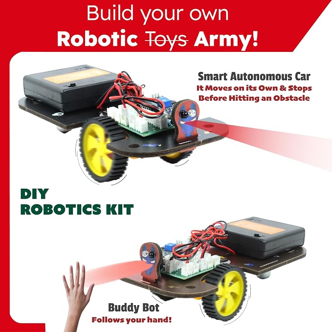 Butterfly EduFields 5in1 STEM Robotics Kit | Toys for Ages 8-13 | Smart Robot Car Kit | Gifts for Smart Kids | Electronics Robotics Kits for Kids 8-12 | Robot Building Toys Gift Set