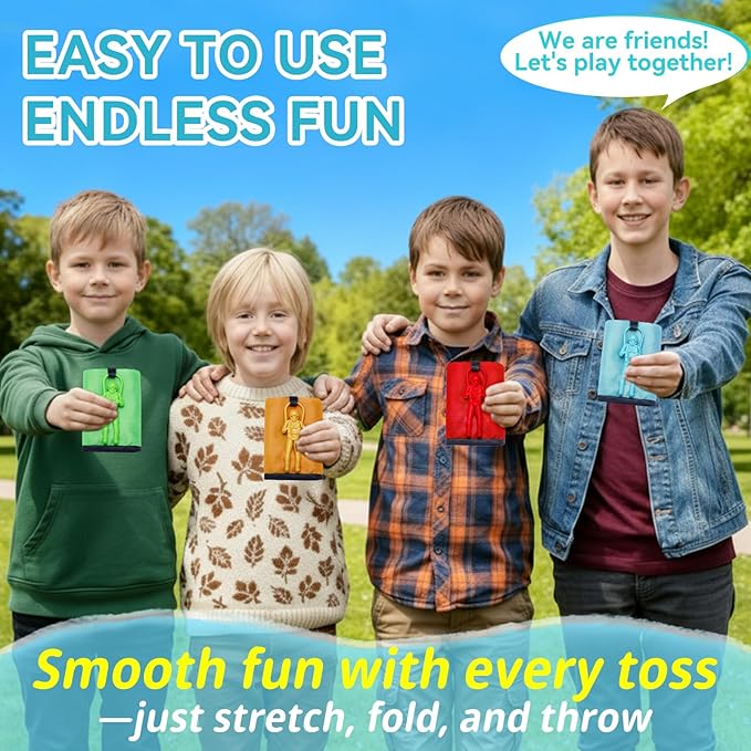 Yeeeasy Tangle-Free Parachute Toys for Kids - Outdoor Flying Game for Boys Girls Age 3-12 - Rip-Stop Hand Throw Army Men Action Figures - STEM Science Gift & Stocking Stuffers - Boys 4Pcs