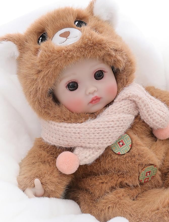 Baby Dolls, 15 Inch Realistic Soft Body Baby Doll Real Life Baby Dolls with Accessories, for 3+ Year Old Girls, Pretend Play, Collection, Gift-Ready (Brown)