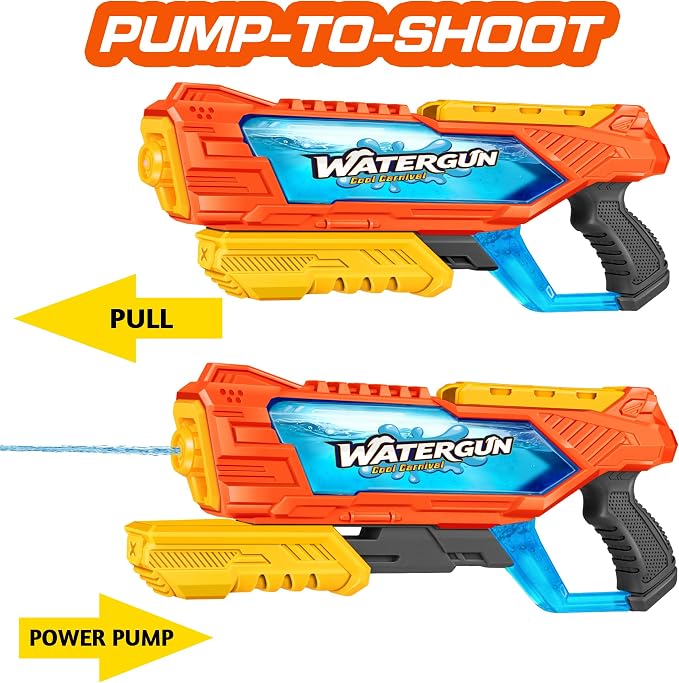 Quanquer 1000cc Water Guns for Kids Adults - 3 Pack Fast-Fill Super Squirt Blaster Soaker with 32 Feet Shooting Range Pump Action Summer Gift Outdoor Toys for Swimming Pool Beach Water Fighting