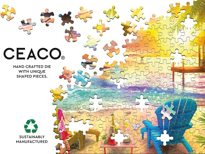 Ceaco – Sunrise Perfection - 300 Oversized Piece Jigsaw Puzzle  Large, Oversized Shapes - Great for Adults, Seniors, Family, Kids, Easy to Grip