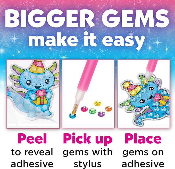 Creativity for Kids Big Gem Diamond Painting Axolotl| Mindful Summer Fun | Great Back to School Activities | Girl Toys and Crafts for Ages 6-8+