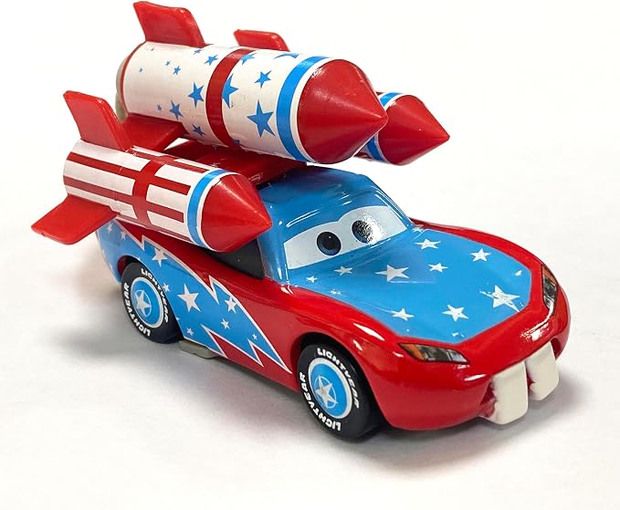 Movie Cars 2 3 Curz Mater Black Storm Jackson Danny Swervez Giant Wheels Cars Diecast Vehicles Toys Set Children Car Toy Friction Powered Truck Toy (Rocket McQueen)
