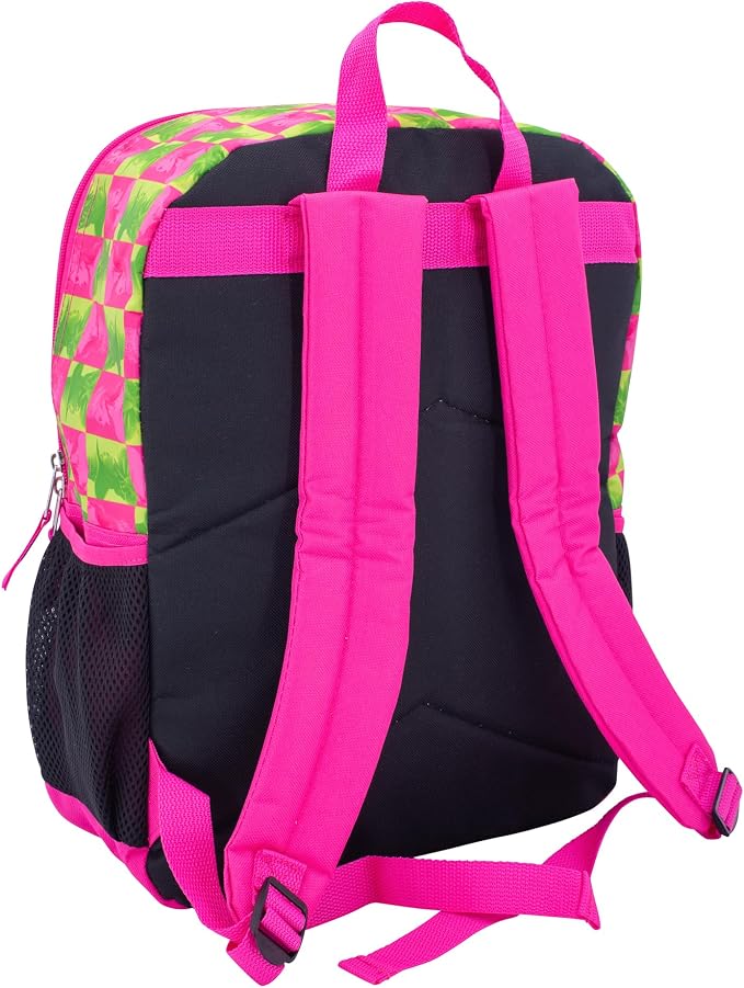 AI ACCESSORY INNOVATIONS Wicked 5 Piece Backpack Set, Galinda & Elphaba Flip Sequin Girls School Bag with Front Zip Pocket, 2 Side Mesh Pockets, Pink & Green