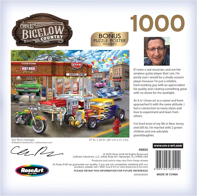 RoseArt - Chris Bigelow - Hot Rod Garage - 1000 Piece Jigsaw Puzzle for Adults