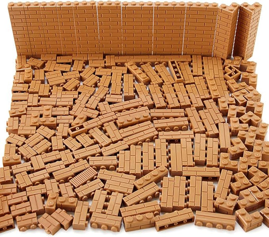 Masonry Bricks Set - Compatible with Major Brands Building Blocks, 260 Pieces Bulk 1x2 1x3 1x4 and Corner Bricks for DIY Wall House Construction