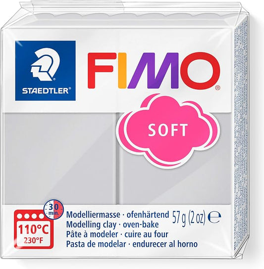 STAEDTLER FIMO Soft Polymer Clay - -Oven Bake Clay for Jewelry, Sculpting, Crafting, Dolphin Grey 8020-80