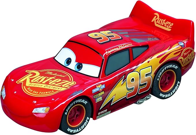 Carrera GO Cars Slot Car Race Track Set – Lightning McQueen Neon Nights | Electric slot car track, Lightning McQueen toy for kids 6+, includes McQueen & Storm cars, Neon Nights theme, easy setup