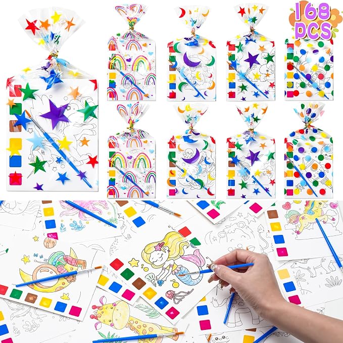 Sigilyer Water Coloring Books Party Favors for Kids 4-8, 24 Pack(192 PCS) Mini Coloring Books with Goodie Bag Stuffers for Kids Birthday Gifts Bulk Art Crafts Classroom Prizes School Paint Supplies