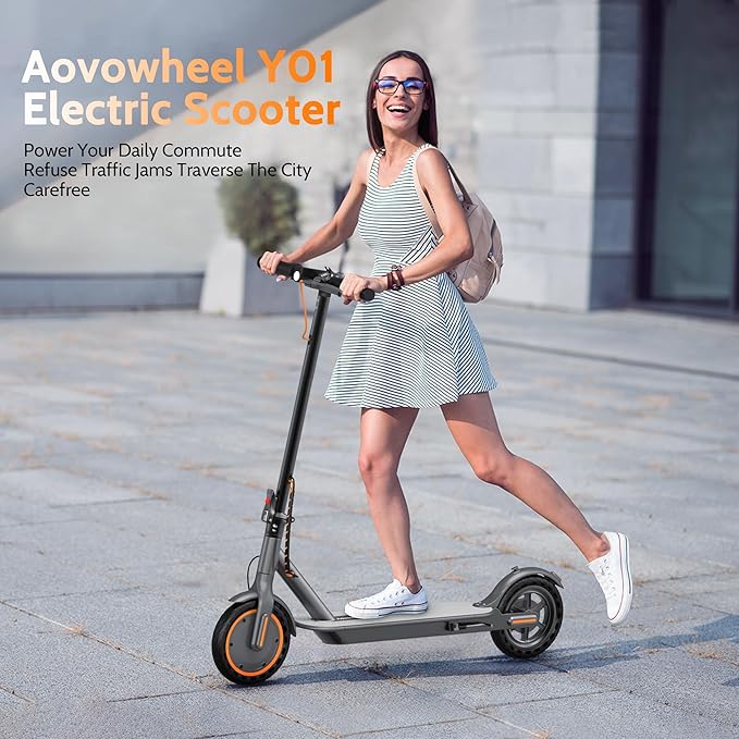 Aovowheel Electric Scooter for Adults, Folding E Scooter with 350W/500W Motor 16/24 Mph Top Speed, Max 19-23 Miles Long Range, 8.5''/10''/14''Tires Commuting Scooters with Dual Brakes System, APP