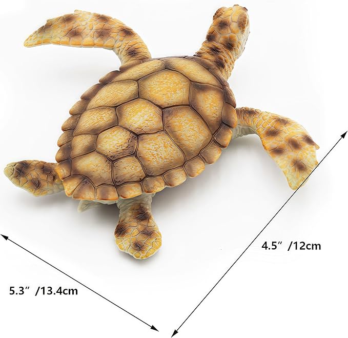 Gemini&Genius Sea Turtle Toy for Kids, Large Sea Turtle Animal Figurine, Realistic Sea Animal Play Action Figure Toy, Education, Collection, DIY Craft or Decor Toy for Kids