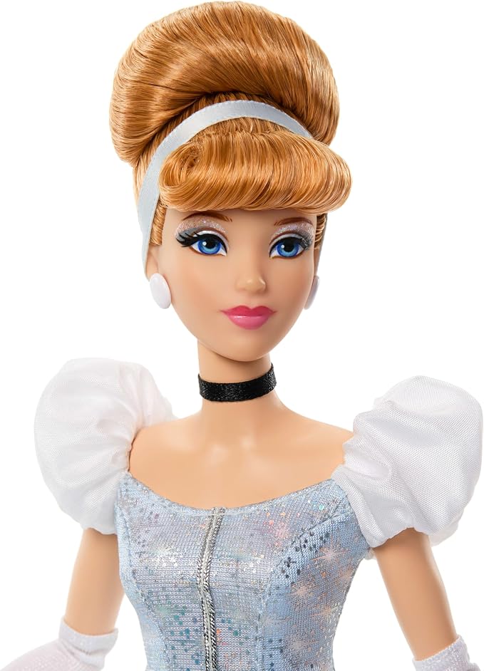 Mattel Disney Princess Cinderella Sparkling Princess Fashion Doll & Accessories with Removable Dress, Shoes, Necklace & Earrings, Inspired by Movie