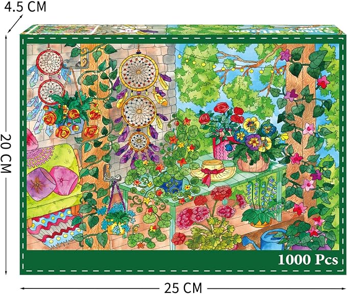 Sunny Bloom Puzzles for Adults 1000 Pieces, Puzzles with Letters on Back, Impossible Hard Difficult Challenging, Precise Interlocking Pieces, Home Wall Decoration & Ideal Gift
