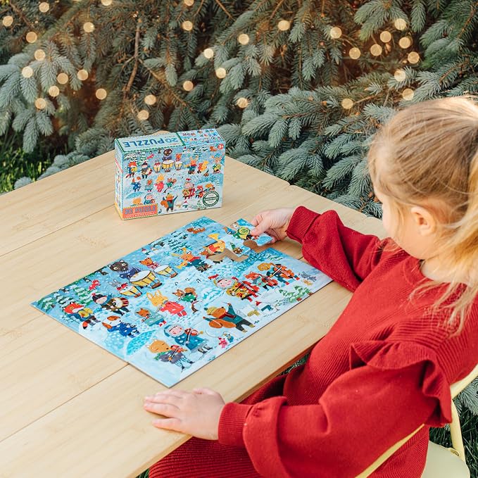 eeBoo 20 Piece Giant Floor Puzzle - Yumi's Winter Carols Children's Puzzle Holiday Themed, Large Pieces for Small Hands to Develop Motor Skills
