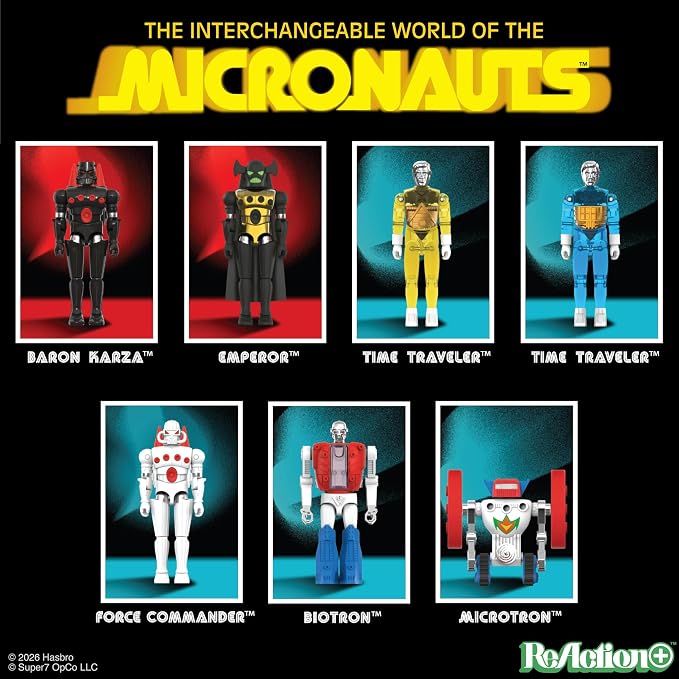 Super7 Reaction+ Micronauts Time Traveler (Translucent Yellow) - 4" Micronauts Action Figure with Accessories - Classic Cartoon Collectibles and Retro Toys
