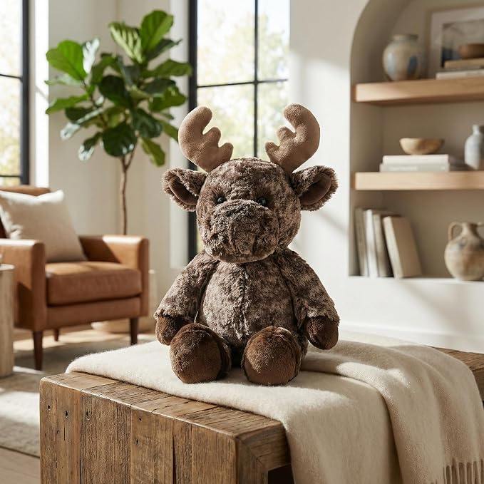 Stuffed Animal Plush Toy Soft Plushie Cuddly Reindeer Cute Plush Toy for Kids Toddlers Boys Girls Birthday Christmas Nursery Decor Party Favors