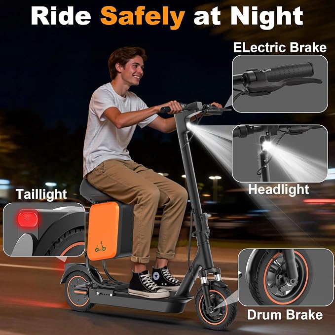 Electric Scooter for Adults, Teens & Big Kids, 350W-500W Motor, 10Mph-21 MPH & 10-28 Miles Max Range, 6.5 to 10 inch Tires, Portable Lightweight E-Scooter