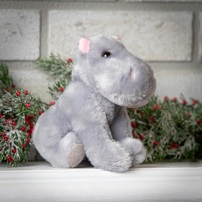 The Petting Zoo Hippo Stuffed Animal Plushie, Gifts for Kids, Wild Onez Babiez Zoo Animals, Hippo Plush Toy 6 inches