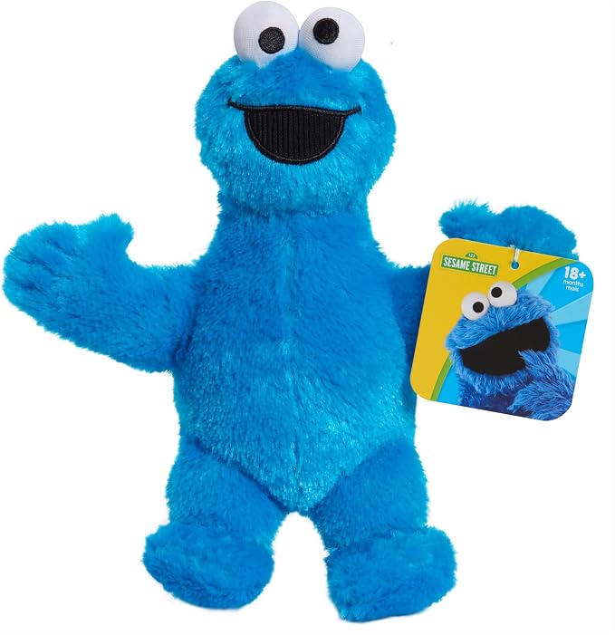 Sesame Street Friends 8-inch Cookie Monster Plush Stuffed Animal, Recycled Filling, Kids Toys for Ages 18 Month by Just Play