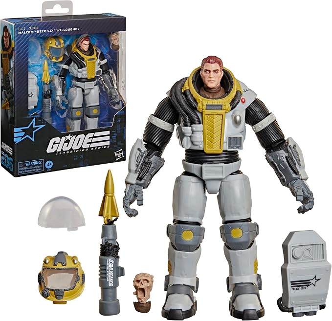 G.I. Joe Classified Series #206, Malcom Deep Six Willoughby, Collectible Deluxe 6 Inch Action Figure Set with 6 Accessories