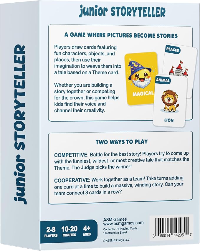 Junior Storyteller - Conversation Card Game for Kids 4-8, Family Game for Kids, Teens and Adults, Educational Toy, Learning Activity & Speech Therapy Resource