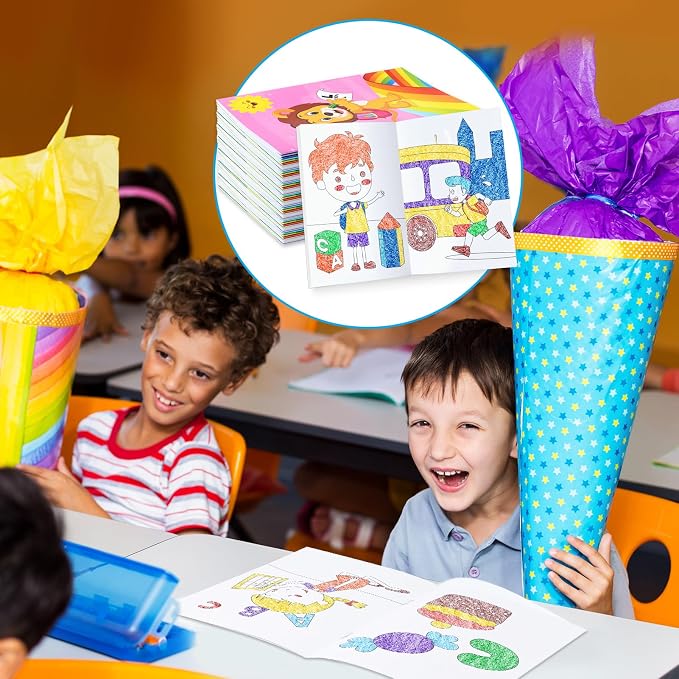 BenLouis 24 Pcs Preschool Kindergarten Mini Coloring Books Kids Graduation Party Favors Small Activity Books Bulk for Kids Student Birthday Goodie Bags Stuffers Return Gifts Classroom Travel