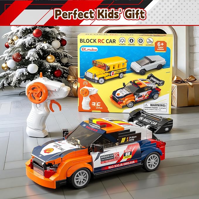 STEM Building Toys for 6 7 8 9 Years Old, 261PCS Remote Control RC Race Car Engineering Construction Kit, Educational Learning Blocks Set, Best Birthday Gift for Boys Girls Ages 6-8+
