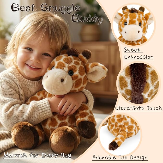 Stuffed Animal Plush Toy Soft Plushie Cuddly Giraffe Cute Plush Toy for Kids Toddlers Boys Girls Birthday Christmas Nursery Decor Party Favors
