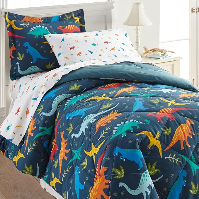 Wildkin 100% Cotton Kids Pillowcase – Soft, Breathable & Standard Size (20x30) - Jurassic Dinosaurs