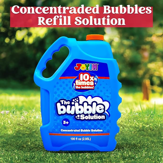 JOYIN 100 Oz Concentrated Bubble Solution (up to 8 Gallon) for Large Party in Summer Celebrations, Party Favor, Bubble Summer Toy, Classroom Prizes, Easter (Blue)