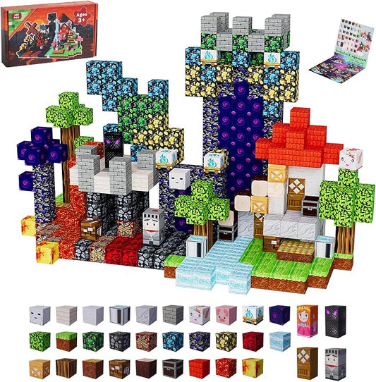 200PCS Magnetic Blocks Building Toys for Kids - 0.8in Magnet Cubes Portal Theme Toddler Toys, STEM Preschool Educational Sensory Construction Set, Birthday Gifts for Boys Girls Age 3-8
