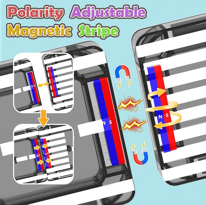 Road Mini Magnetic Tiles with Case Travel Toys for 3+ Year Old Boys Girls