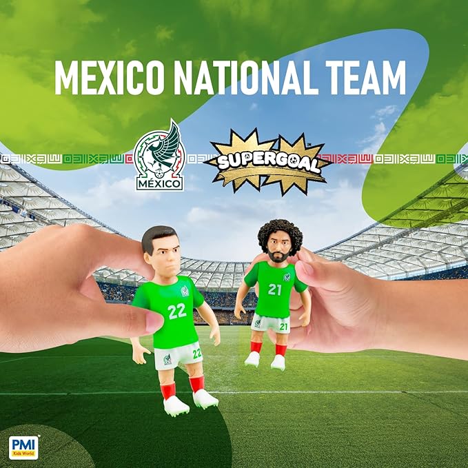 P.M.I. PMI Collectibles World Cup Soccer Figures – 11 Pack Deluxe Box Team Players – Official Football Mini Figures Premium Soccer Collectible Toy Set (Styles May Vary) (Team Mexico)