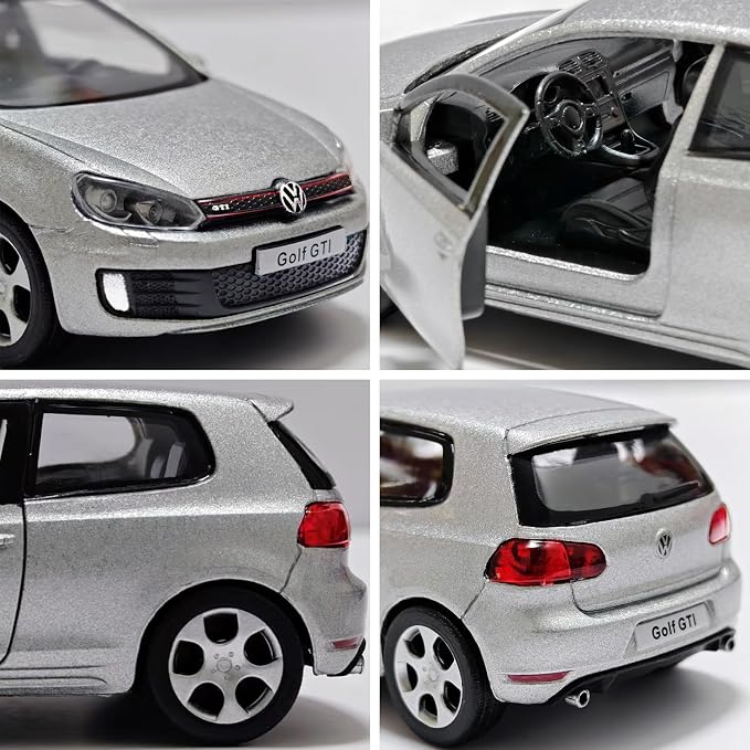Volkswagen Golf GTI Toy Car 1/36 Model Car Toys Car Metal Collect Car with Pull Back for Boys Children Age 3 + Year Old Festival Gift(Silver)