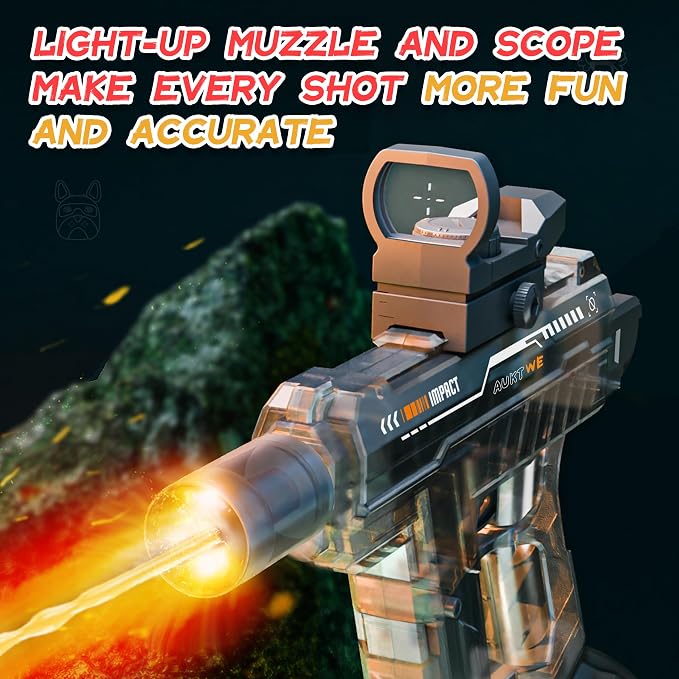 Electric Water Gun 4 Pack for Adults & Kids, Rechargeable Automatic Water Blaster with LED Lights, Long Range Powerful Squirt Gun, Leak-Proof Large Capacity, Summer Outdoor Pool Beach Toys