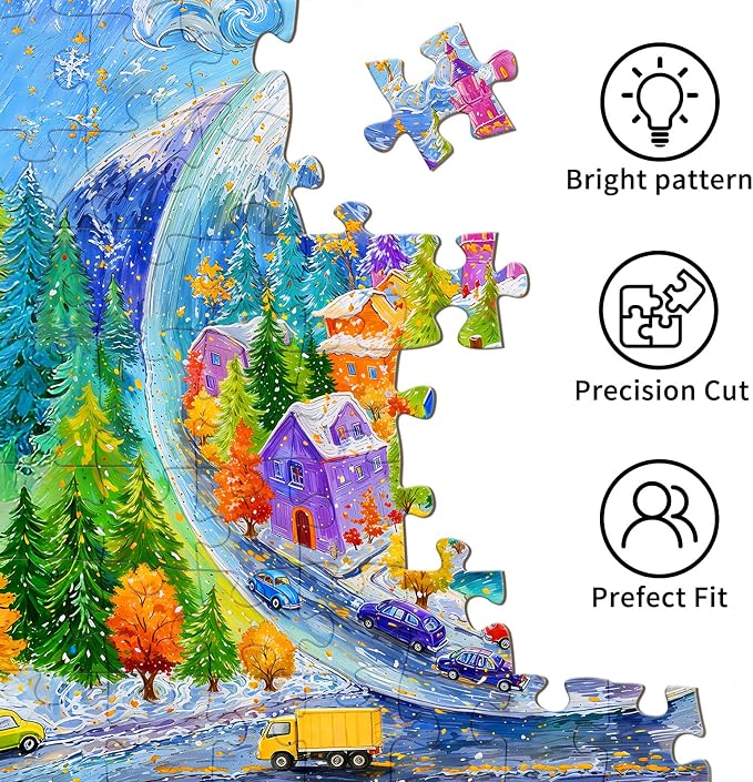 Puzzles for Adults 1000 Pieces, Jigsaw Puzzle for Adults, Fun Challenging Puzzle, Wandering into a Fairy Castle Puzzles Game, Interlock Perfectly No Dust, Gifts for Father's Mother’s Day