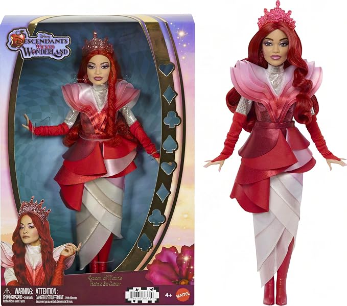Mattel Disney Descendants: Wicked Wonderland Deluxe Fashion Doll, Queen of Hearts with Removable Movie Inspired Clothing & Crown