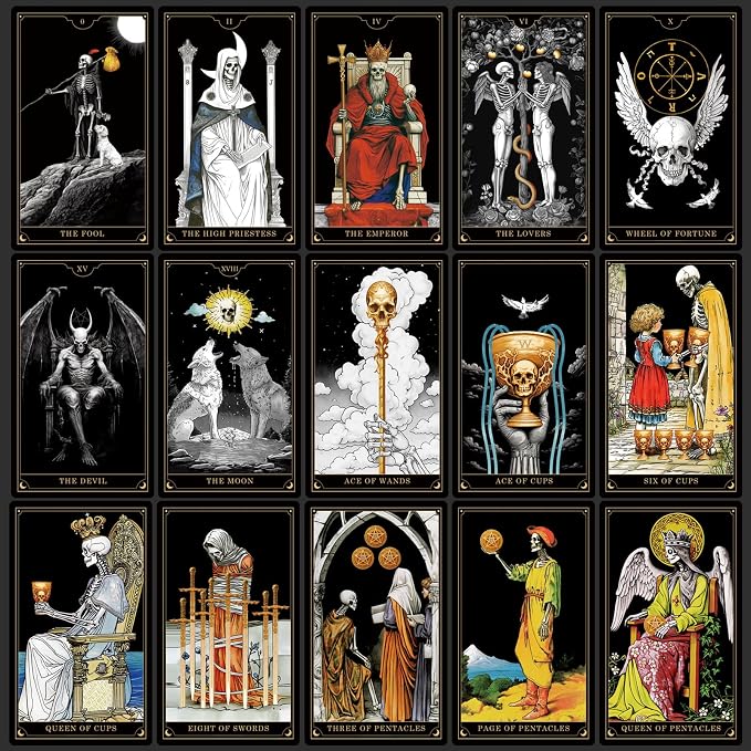 Skeleton Tarot Decks, Beginner and Expert Original Tarot Electronic Guide，Original Tarot Cards，Oracle Cards