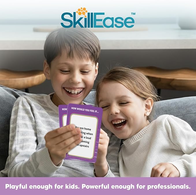 SkillEase Exploding Emotions Flashcards and Game: 2 in 1, Hilarious Family Fun, Social Emotional Learning, Feeling Cards for Kids, Teaches Social Skills, Autism
