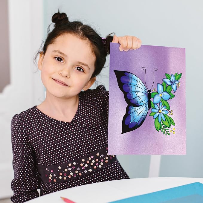 COCHIE 36PCS 8x10 Inches Spring Coloring Pages for Kids, Bulk Color Your Own Spring Butterfly Paper Crafts Party Favors, Small Coloring Sheets Easter Basket Filler Gifts