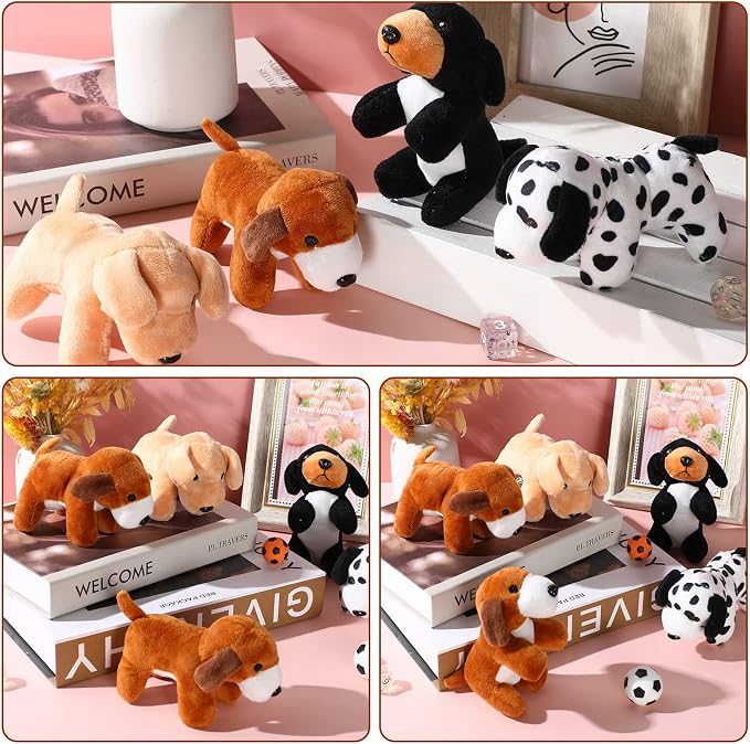 Sosation 20 Pcs Mini Stuffed Animal Dog Bulk Adopt a Puppy Favors Soft Puppy Gift Party for Kids Vet Tech Birthday Party Charity Donation Classroom Goodie Stuffer (Lively Style,Vivid Color)