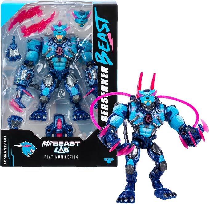 MrBeast Lab Platinum Series 6" Berzerker Beast Titans Collector Figure | Four Horsemen Studios collaboration with 34-point poseability adds depth for articulated action figures for collectors
