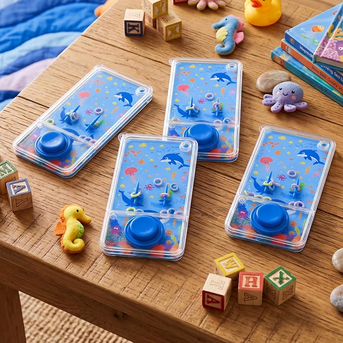 12 Pcs Under the Sea Party Favors for Kids Handheld Water Games Water Ring Toss Toys, Ocean Birthday Goodie Bags Stuffers Return Gifts Classroom Prize Rewards Bulk