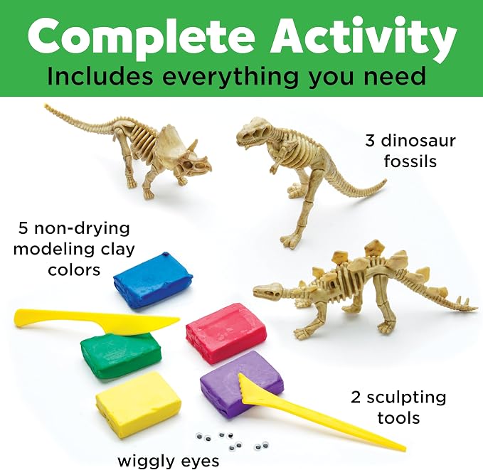 Creativity for Kids Create with Clay Dinosaurs: Sensory Craft, Creative Toy, Dinosaur Children's Toy, Boy Gifts, Spring Crafts for Kids (Ages 5+)