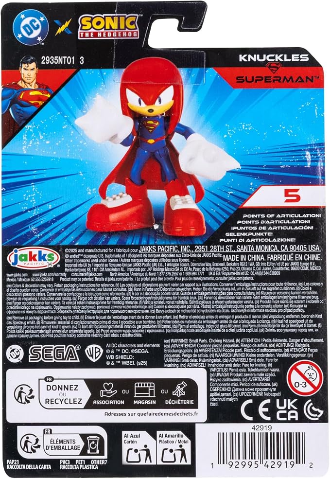 DC X Sonic Collectable 2.5 Inch Scale Action Figures Knuckles Silver Rouge Dr. Eggman Featuring Multiple Points of Articulation for Action-Packed Posing