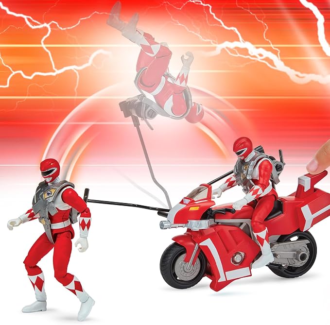 Power Rangers Mighty Morphin Re-Ignition - Tyrannosaurus Battle Bike with Red Ranger Figure by Playmates Toys