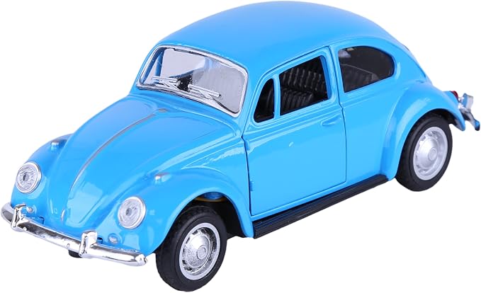 Berry President 1967 Classic Beetle Bug Vintage 1/32 Scale Diecast Metal Pull Back Car Model Toy for Gift/Kids (Blue)