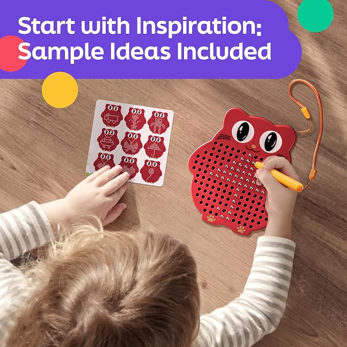 AYNAT FUN Magnetic Drawing Board for Kids & Toddlers with Beads and Magnet Stylus Pen - Magnetic Travel Toy for Airplane & Car Ride Activities for Kids